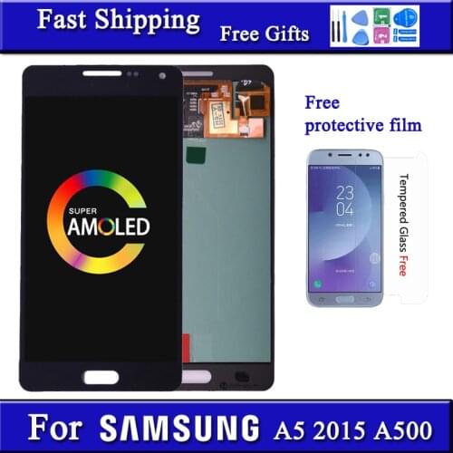Original Super Amoled For Samsung Galaxy A5 2015 A500 A500F A500M A500Y A500FQ LCD Display and Touch Screen Digitizer Assembly