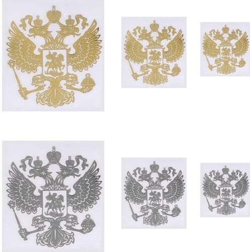 1Pcs Nickel Metal Badge Car Sticker Decal Federal Eagle Emblem Car Sticker Aluminum Alloy Shield Heraldry Gold/silver