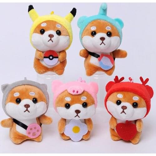 10Pc/Lot 10cm Mixed Shiba inu dog plush toy key chain small pendant kid toys creative Christmas birthdays gifts