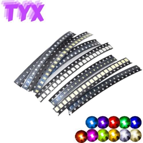 100pcs SMD LED 0402 0603 0805 1206 LED Chip Light Emitting Diode Highlight Red Yellow Blue Green White Light Orange Lamp Beads