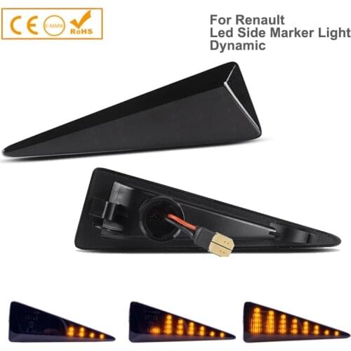 2Pcs Dynamic LED Side Marker Turn Signal Light Lamps For Renault Espace Megane MK2 Grand Scenic Avantime Thalia Vel Satis Wind