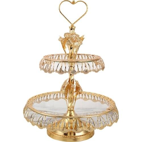 European Style 2-layer Fruit Tray Nut Display Fruit Bowl Home Decorations