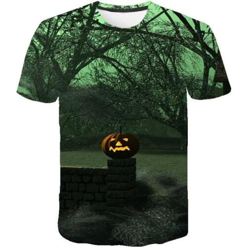 2021 Halloween 3D short sleeve funny t-shirt pumpkin face t-shirt summer print t-shirt camisetas camisetas-6XL