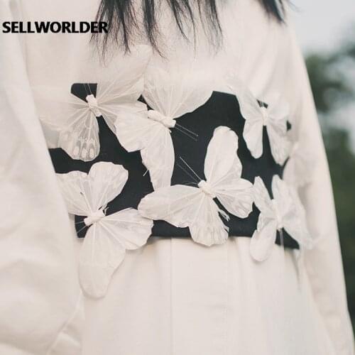 2021 Original obi Kimono Accessories Feather Japanese style Handmade Butterfly Embroidery Waist Belt