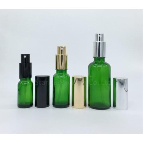 480PCS 5ml 10ml 15ml 20ml 30ml 50ml 100ml Empty green Glass Spray Bottle Perfume Container Refillable Cosmetic Atomizer bottles