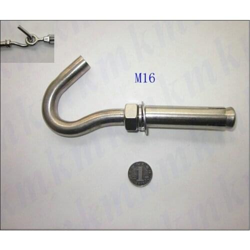 5PCS/LOT Standard Grade 8.8 Stainless Steel 304 5PCS M16 Expansion Bolt Anchor With Hook