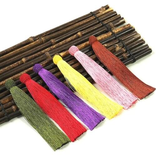 5pcs New Tassel Creative DIY Mesh Hat Big Tassel Chinese Knot Tassel Accessories Custom Ice Silk Bookmark Hanging Ear Gift