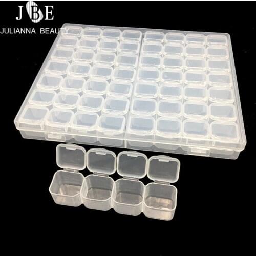 56 Blocks Nail Art Storage Case Rhinestones Gems Accessories Clear Plastic Empty Container For Rhinestones Beads Organizer Box