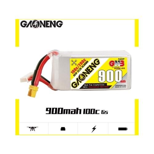 1pcs Gaoneng GNB 900mAh 6S 22.2V 100C/200C Lipo Battery with XT60 Plug for DYS FPV Racing Drone 4 Axis RC Drone Parts
