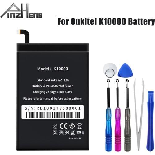 PINZHENG 10000mAh Battery For Oukitel K10000 Batterie Li-polymer Bateria Mobile Phone Replacement Batteries + Free tools
