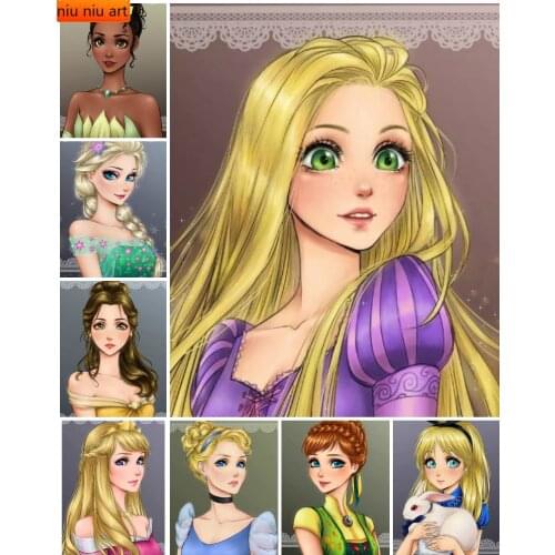 Disney 5D Diamond Embroidery Cute Girl Diamond Mosaic Cartoon Princess Diamond Painting Full Square Diamond Painting Kits Gift