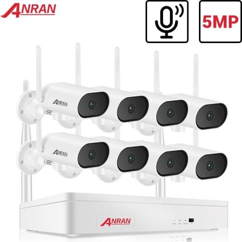 ANRAN 8CH NVR HD 5MP Rotate CCTV Camera System Audio Record Outdoor P2P Wifi IP Security Camera Set Video Surveillance Kit