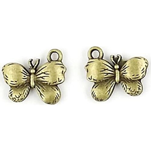C080)100g,about 30 pieces 16x18mm Antique Bronze Zinc Alloy Butterfly Charms Pendants Diy Jewelry Findings Accessories