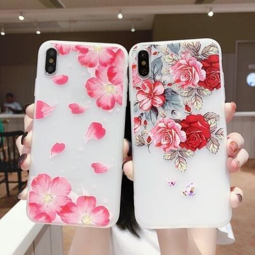 Case For Xiaomi Redmi K30 K20 Note 9 9C 9A 10X Mi 9 CC9 A3 10 Poco M2 F2 X2 CC9e Lite Pro Max Soft Silicone Relief Flower Cover
