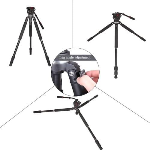 DHL Free JY0509A Professional Tripod Aluminum Alloy Camera Tripod with Fluid Drag Head DSLR Tripod for Camera Video Camcorder