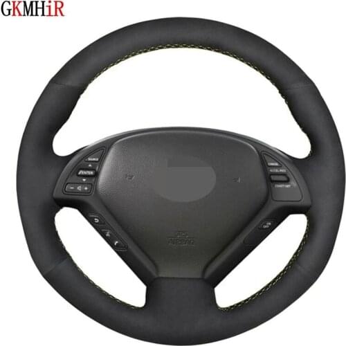 DIY Soft Black Suede Car Steering Wheel Cover For Infiniti G G25 G35 G37 2007-2013 EX EX35 EX37 2008-2013 Q Q40 Q60 QX50 (US)