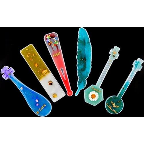 DIY Vintage Musical Instruments Shaped Bookmark Silicone Molds Feather Book Mark Epoxy Resin Jewelry Fillings Accessory Craft