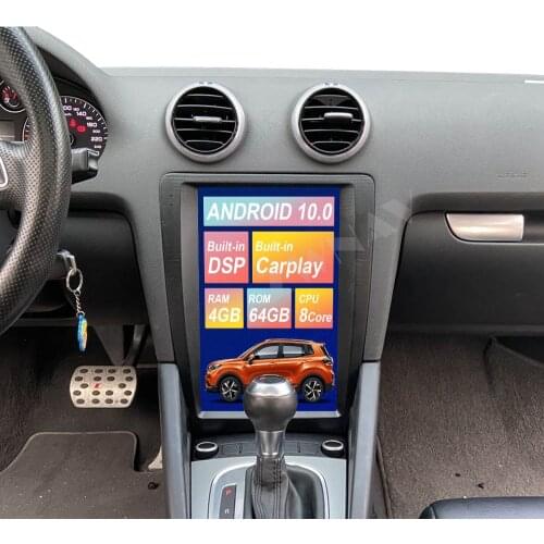 For Audi A3 S3 2003-2013 Android 10.0 Tesla Style Vertical Screen Car GPS Navigation Multimedia Player Radio Wifi Carplay