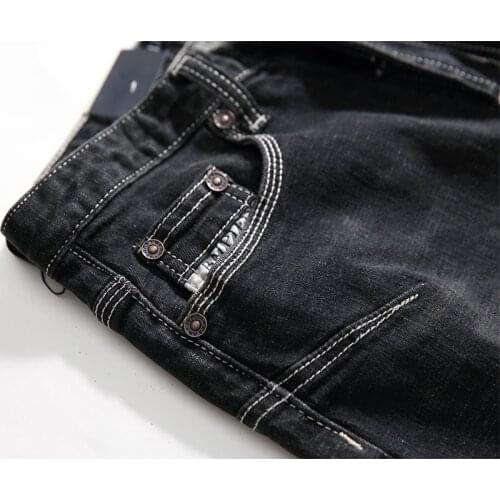 Spring Autumn 2021 Mens Smart Jeans Business Fashion Straight Regular Blue Stretch Denim Trousers Classic Men Plus Size 29-38