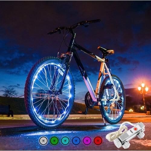 20Led Bicycle Spoke Light Waterproof Mountain Bike Wheel Lamp 6color String Night Riding Decorative Lights Safety Warning Light