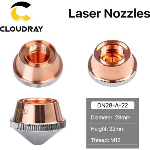 Cloudray DNE Type A Laser Nozzles Single Layer Double Layers Chrome-Plated Dia.28 H22 M14 for DNE Fiber Laser Cutting