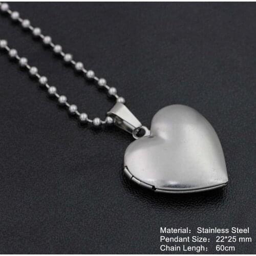 Photo Frame Memory Necklace Stainless Steel Glaze Heart Locket Necklaces For Women Men Lovers' Pendant Choker Neck Jewelry Gift
