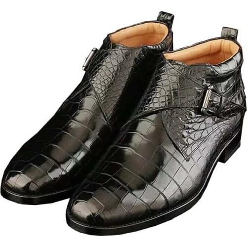 Hexiaofengdedian new arrival men boots men crocodile leather shoes male crocodile boots