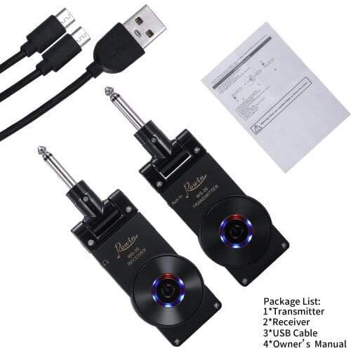 Rowin WS-20 2.4G Wireless Guitar Transmitter Receiver Set Rechargeable Wireless Guitar System 30 Meters Transmission Range