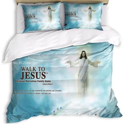 Jesus Christ Bedding Set Soft Microfiber Duvet Cover Comforter Queen King Size Bedclothes With Pillowcases Home Decoration