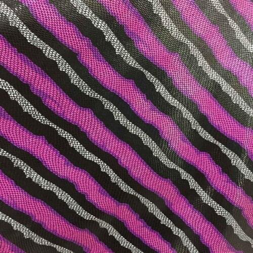 Contrasted Color Snake Patterned Genuine Goat Leather fabric for Purse/Shoes,Free Shipping