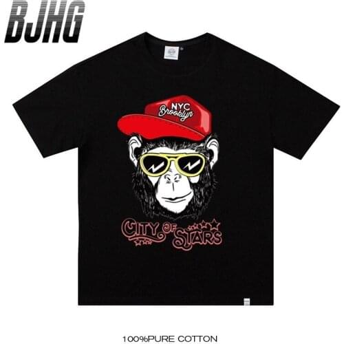 100% Cotton Cool Gorilla T-shirt Mens And Womens Round Neck Short-sleeved Large Size T-shirt Womens Top Bottoming Shirt S-7XL