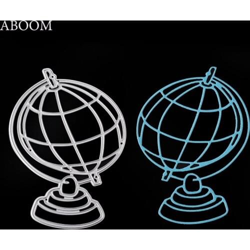 ABOOM Hot 1PC Metal Globe Scrapbooking Paper Card Cutter Silver Cutting Dies Stencil For Photo Album Decoration Embossing Mold