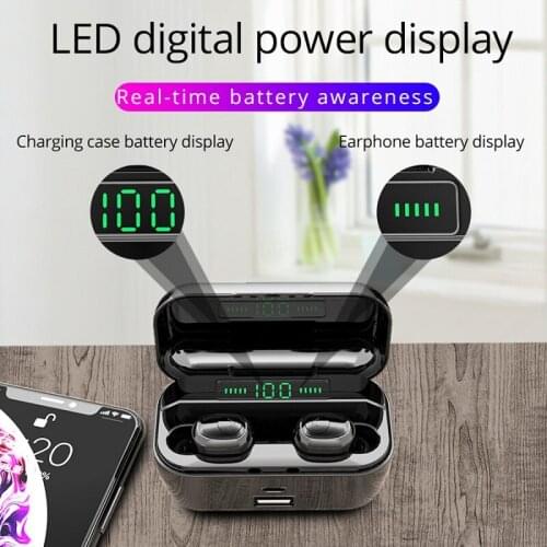 Mini Wireless Bluetooth 5.0 Earphones 8D Stereo Wireless Headphone Waterproof Sport Earbuds Headset Earphone Mic Charging Case