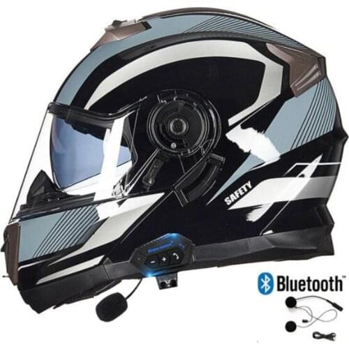 GXT Motorcycle Helmet Bluetooth Dual Lens Flip Up Helmets men Moto Motocross Helmet Flip Up Casco Moto Capacete Casque DOT M-2XL