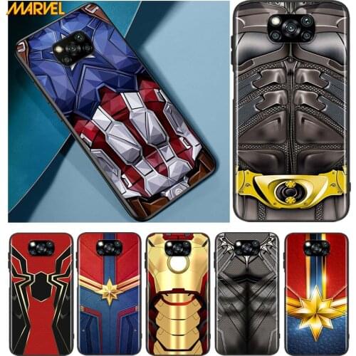 Avengers Hero Marvel for Xiaomi Poco X3 NFC X2 M3 M2 F2 F3 Pro C3 F1 A2 Lite Mix3 Play Silicone Soft Black Phone Case
