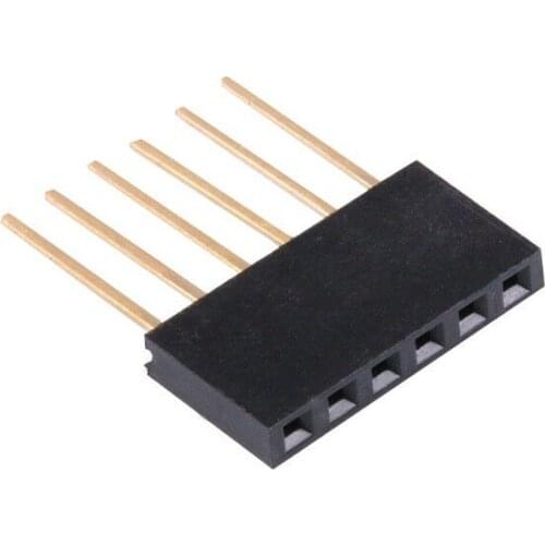 Single Row 6 Pin 1x6 Straight Female Header Strip 2.54mm Pitch