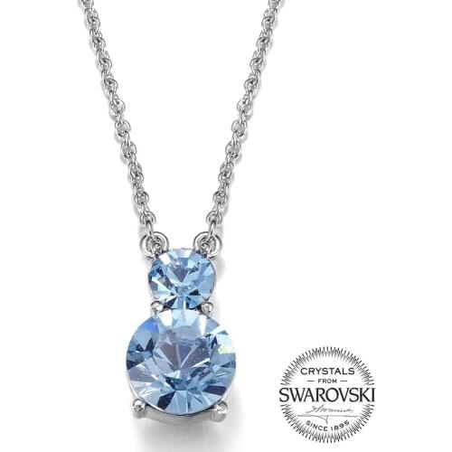 Monemel Swarovski Crystal Blue Necklace Gift (Gold Plated)