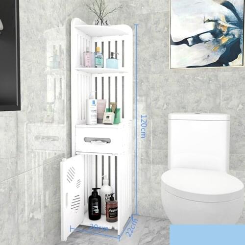 Floor Type Toilet Vanity Side Cabinet Wood Glue Board Waterproof Bathroom Storage Cabinet Multifunctional Tissue Storage Rack