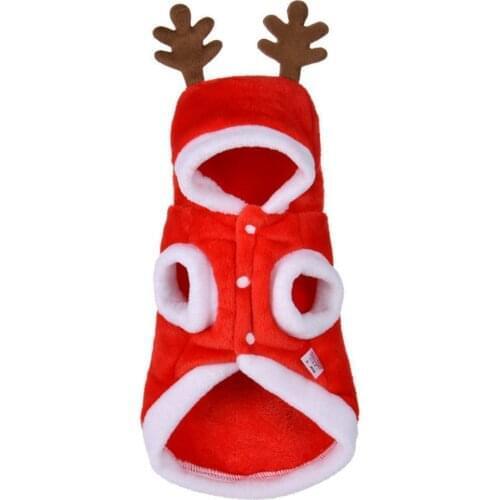 Christmas Dog Clothes Pet Costume Funny Cute Elk Costume Winter Warm For Dog Pet Costume New Year Outfit