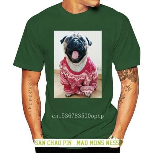 Pug Christmas Jumper Funny Novelty Men Women Unisex Top T Shirt