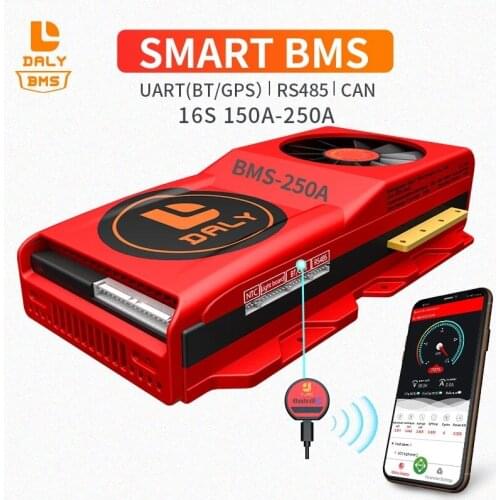 Smart BMS 16S 60V 3.7V Li ion 150A 200A 250A Bluetooth 485 to USB device CAN NTC UART software Battery protection Board With Fan