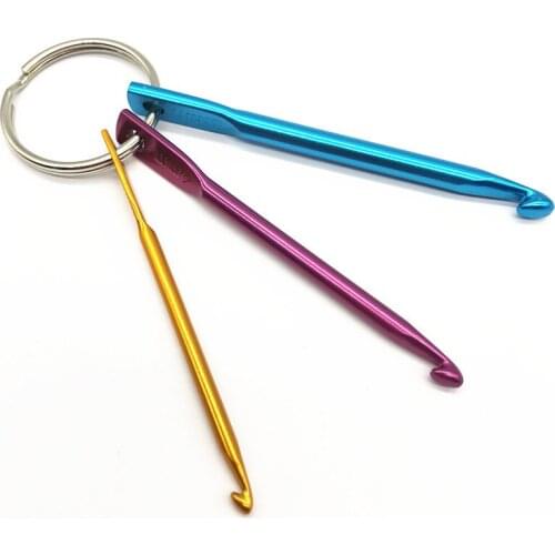 3pcs/set 200sets 3/4/5MM Keychain Hooks DIY Multicolor Crafts Knitting Needles Mini Aluminum Crochet Hook