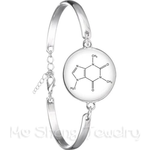 Theobromine Biology Chemistry Element Chemical Formula Bracelet Biochemistry Chocolate Molecule Image Chain Bangle Creative Gift