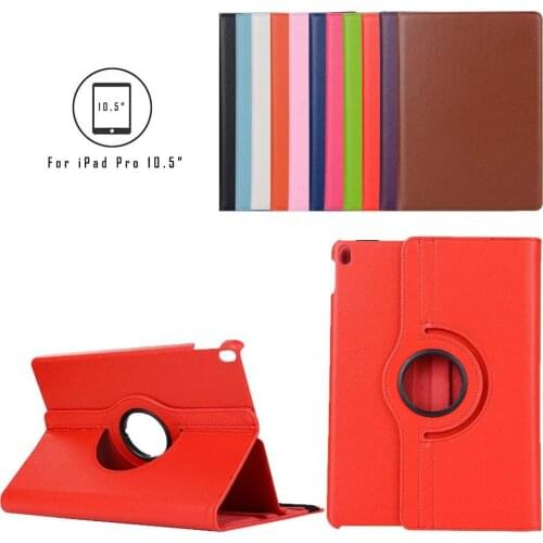 360 Degrees Rotating Stand Cases Cover for New iPad 2017 Pro 10.5inch PU Leather Smart Case Auto Wake up/Sleep A1701 A1852 Glass