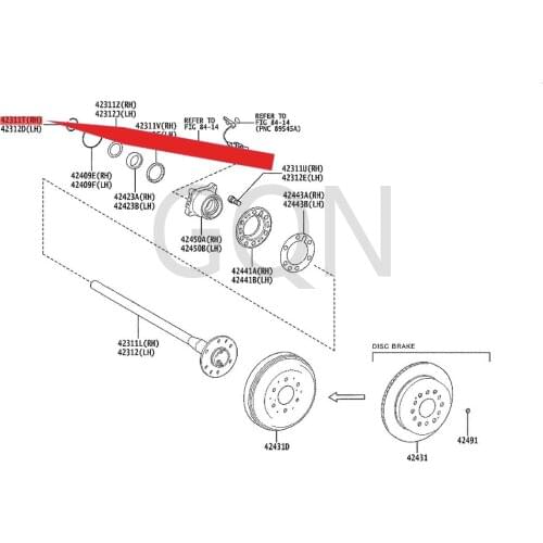 Snap ring (for the right rear axle shaft) 2019-Toy ota GRA NAC EHI ACE LAN DCR UIS ERT UND RA rear axle shaft snap ring