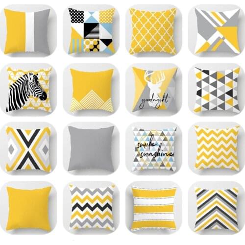 Yellow Geometric Pillow Cover Striped Velvet Pillow case Cushion Pillow Cover home decorative Pillow Cushion Pillow Case