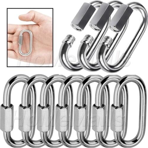 1/5/10 Pieces of 304 Stainless Steel Heavy-duty D-shaped Lock Carabiner Quick Connection Buckle Connection Ring Outdoor Travel