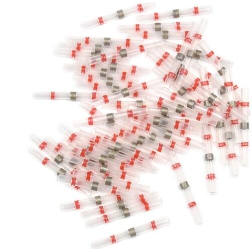 10/50pcs Solder Seal Wire Connectors Heat Shrink Solder Butt Connectors Solder Connector Kit Automotive Marine Insulated Kit
