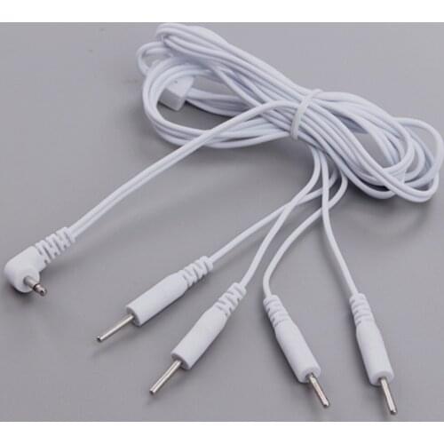 10pcs/lot DC 2.5MM pin style 4 in 1 way electrode wires/cable for digital therapy machine,slimming massager
