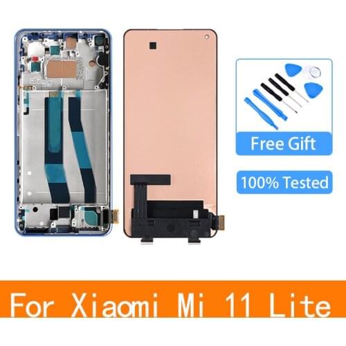 100% Original 6.26'' AMOLED Display For Xiaomi Mi 11 Lite M2101K9AG LCD Touch Screen Digitizer Assembly For Xiaomi Mi 11 Lite 5G
